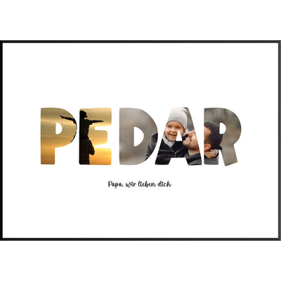 Pedar Fotoposter, Vater iranisch Papa, personalisierbar Geschenkidee