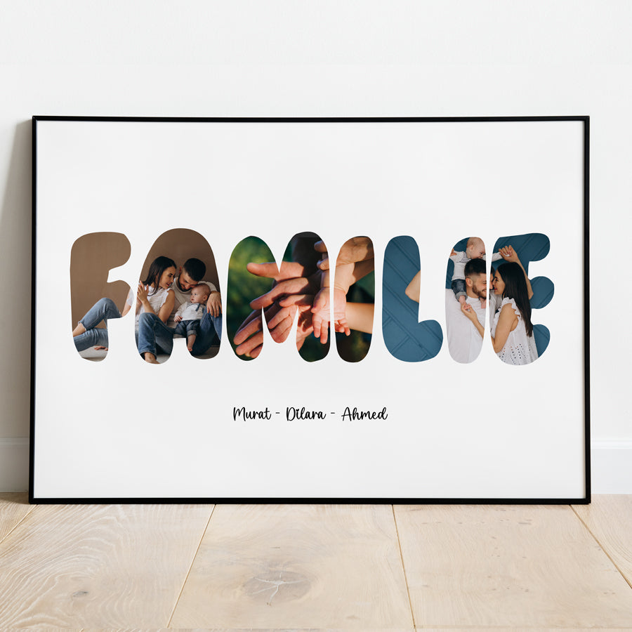 Familie Fotoposter mit Widmung, Personalisierte Familienposter