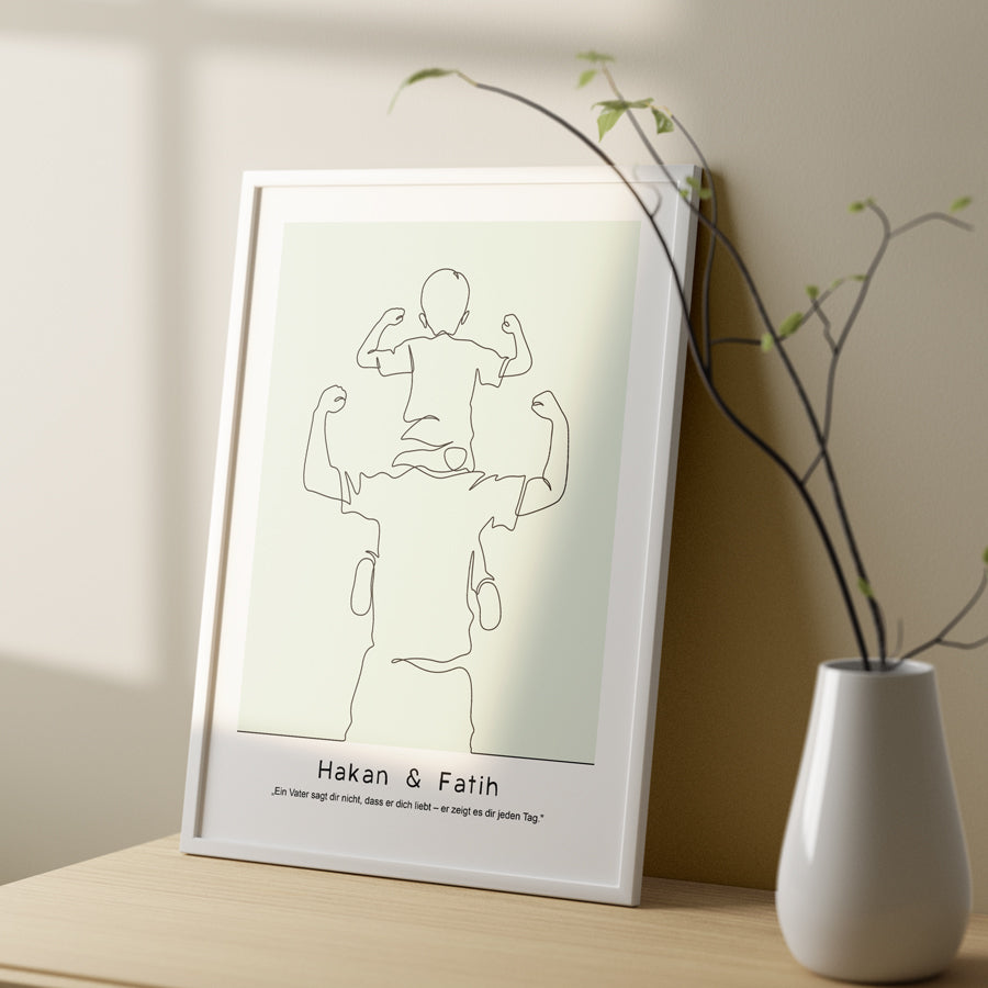 Vater & Sohn Poster No 1, Vater Sohn Geschenk Poster,  individualisierbar