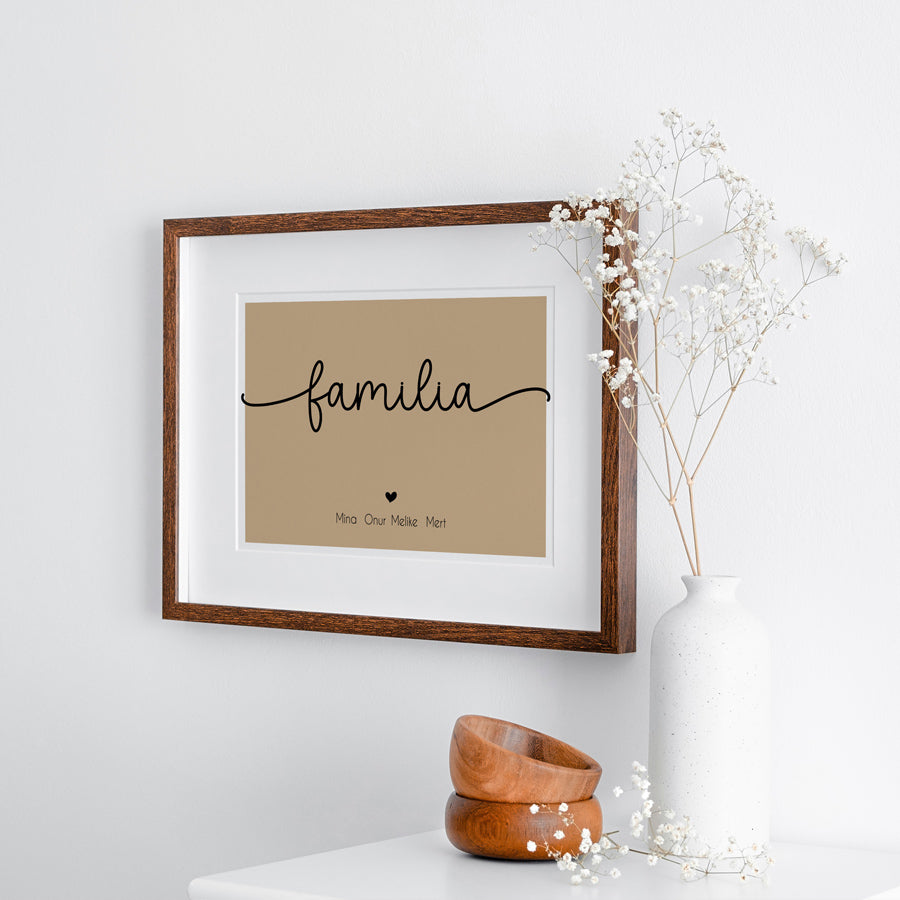 Familie Family Poster, mit Namen und Widmung personalisierbar