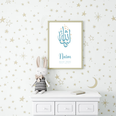 Mashaallah Baby Poster, Newborn, orientalisch, personalisierbar