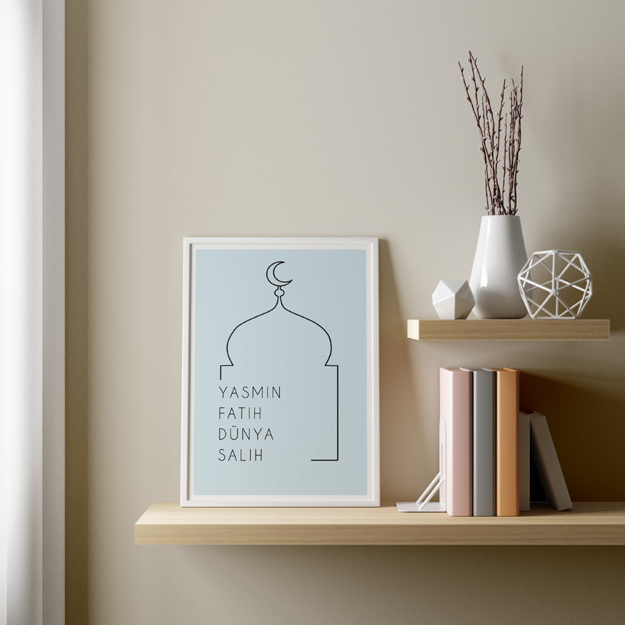 Haus Camii Familien Poster, personalisiert,