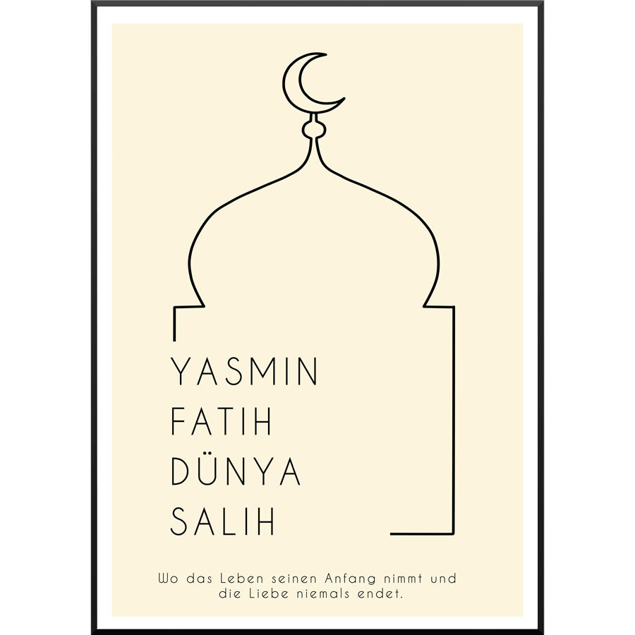 Haus Camii Familien Poster, personalisiert,