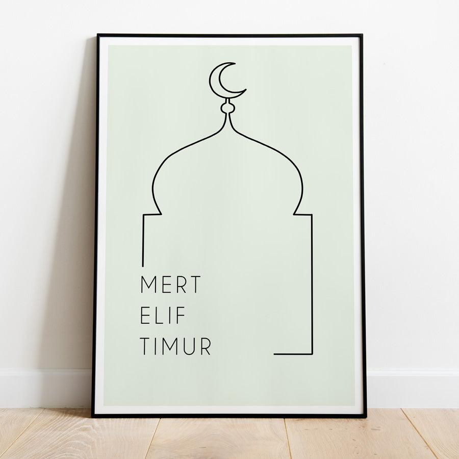 Haus Camii Familien Poster, personalisiert,