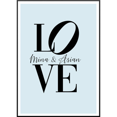 LOVE Poster mit Namen, Vogue Letter Stil, personalisierbar