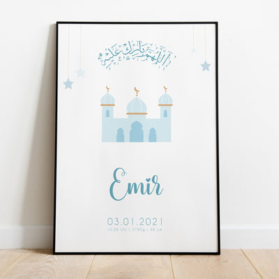 Moschee Baby Poster, Newborn, Camii, Masjid, personalisierbar